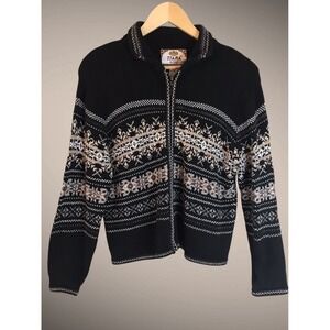 VTG TIARA INTERNATIONAL Zip Sweater/Cardigan SZ M petite Grannycore Fair Isle